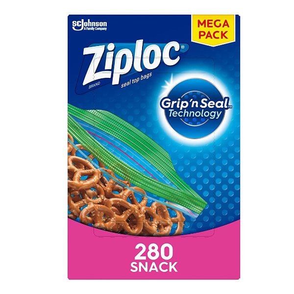 Ziploc 三明治零食等食品保鲜袋 280个