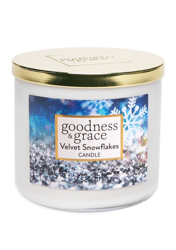 Velvet Snowflakes 3 Wick Candle