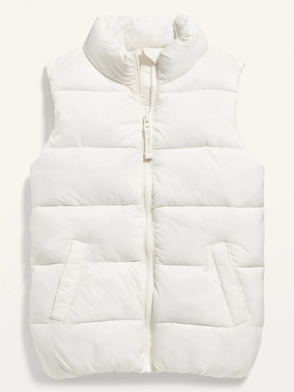 Frost-Free Solid Puffer Vest for Girls