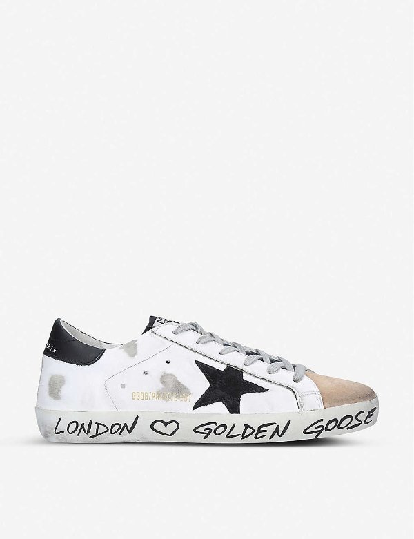 Superstar Z14 star-embroidered leather trainers