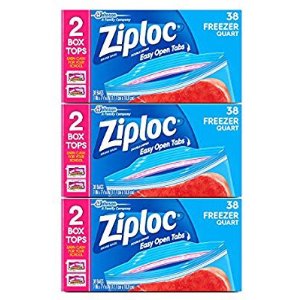 Ziploc 冷冻保鲜密封袋 1夸脱 38个*3盒