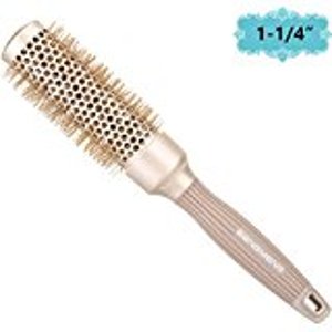  BANGMENG Round Barrel Anti-Static Hair Brush with Boar Bristles, Nano Thermal Ceramic Ionic Tech | For Extra Shine | Protect Hair, Enhance Texture, For Curling, Styling &amp; Drying (1 1/4 inch) : Beauty