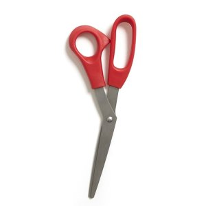 BASELINE 8" Stainless Steel Scissors, Blunt Tip Red