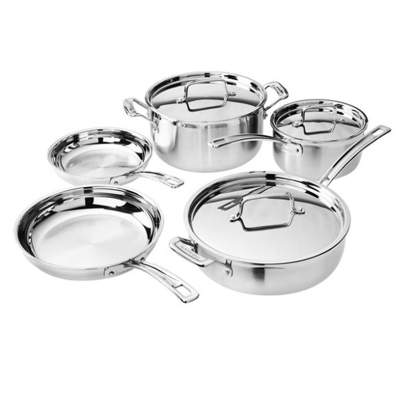 MultiClad Pro Stainless-Steel Cookware 8-Piece Cookware Set
