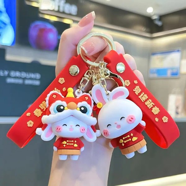 1pc Rabbit Keychain (2.4"×1.5"), Chinese New Year Zodiac Keychain, Doll Charm, Bag Charm, Holiday Gift | Check Out Today's Deals Now | Temu