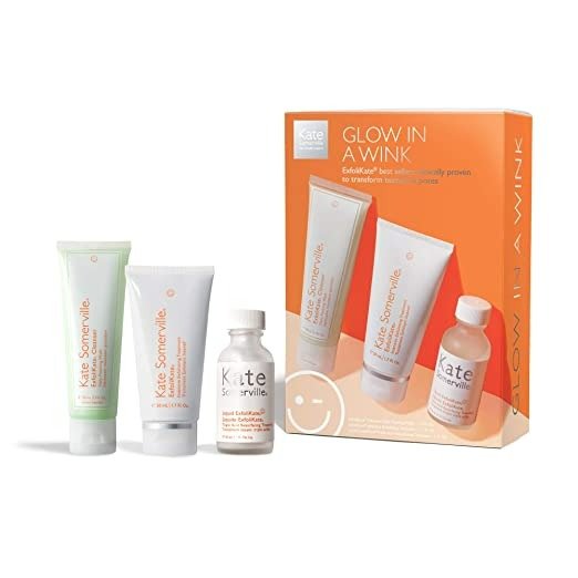 Glow In A Wink Kit | 3-Piece ExfoliKate Skincare Regimen | Visibly Smooths Skin, Improves Pores & Evens Skin Tone