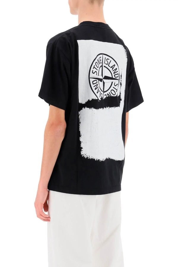 T-shirt with lived-in effect print Stone Island