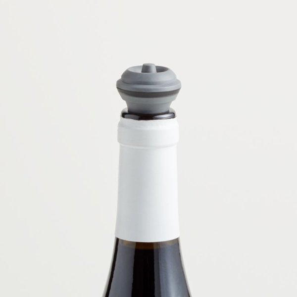 Vacu Vin Grey Wine Stoppers, Set of 2 + Reviews | Crate & Barrel