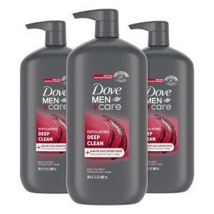 DOVE MEN + CARE Body and Face Wash Exfoliating Deep Clean 3 Count for Men