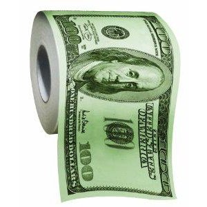 Big Mouth Toys 100 Dollar Money Funny Toilet Paper