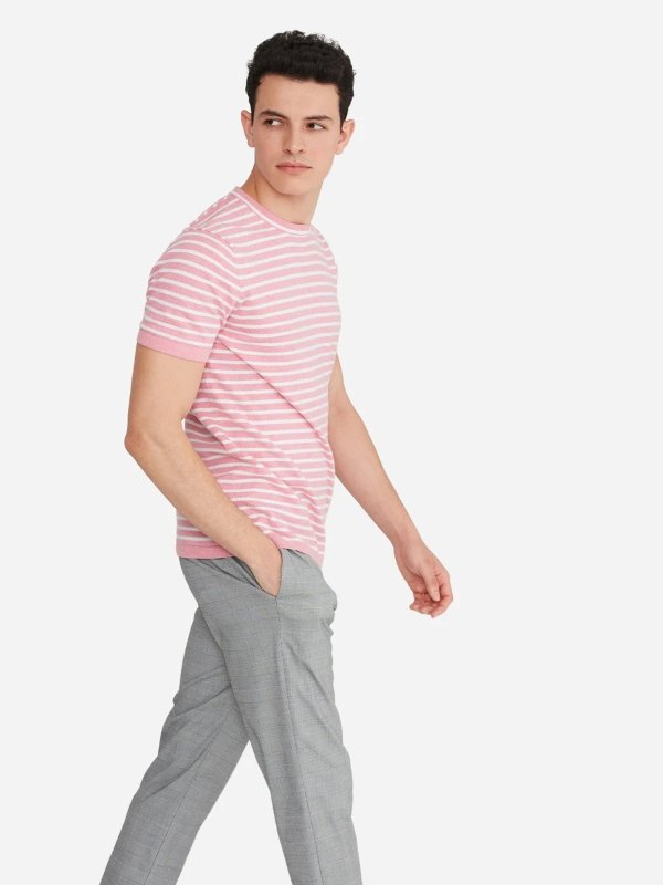 Cotton Cashmere Crew Neck Short Sleeve Top Sweater