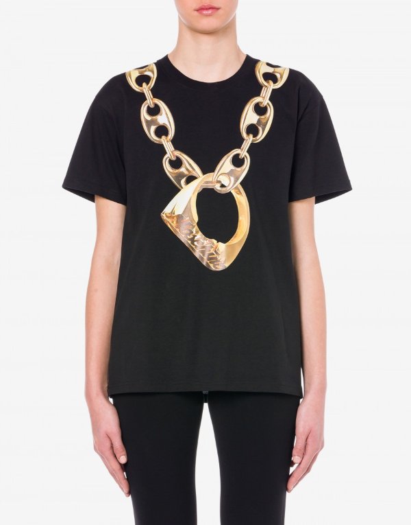 Cotton T-shirt Macro Ring - T-Shirts - Clothing - Women - Moschino | Moschino Official Online Shop