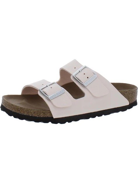 arizona bs womens faux leather footbed slide sandals