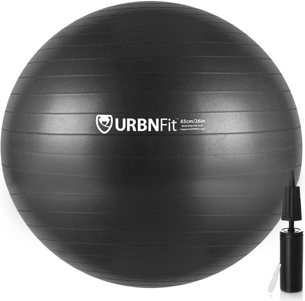 Exercise Ball (Multiple Sizes) for Fitness, Stability, Balance and Yoga Ball. Workout Guide and Quick Pump Included. Anti Burst Design