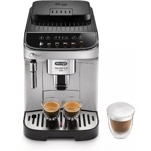 De'LonghiMagnifica Evo, Fully Automatic Machine Bean to Cup Espresso Cappuccino and Iced Coffee Maker, Colored Touch Display, Black, Silver