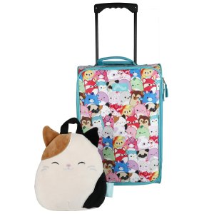Squishmallows Cameron Cat 2pc Travel Set with 18" Luggage and 10" Plush Backpack
