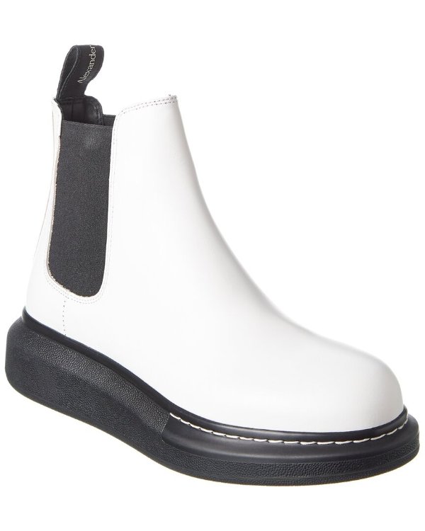 Contrast Leather Chelsea Boot