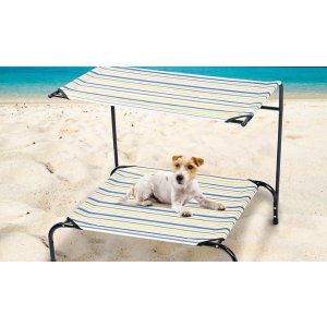 Deluxe Striped Pet Cot with Canopy @ Groupon