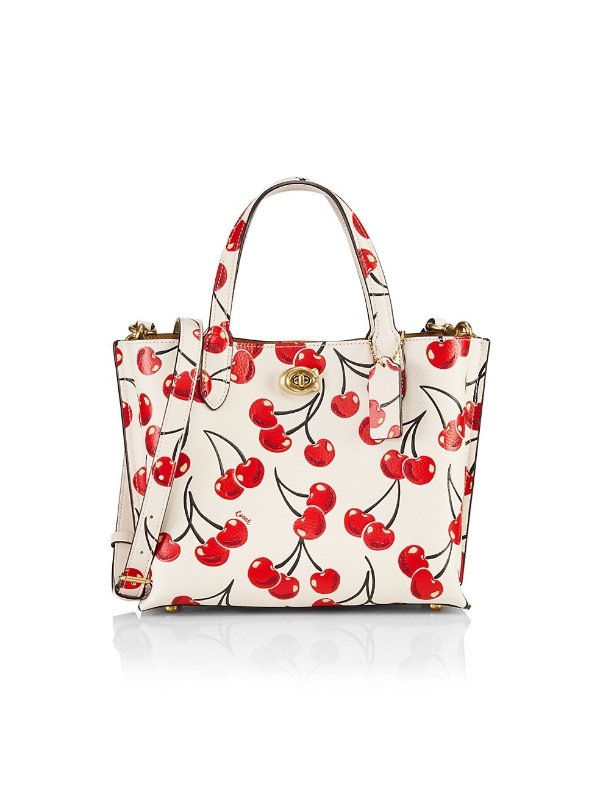 Willow 24 Cherry-Print Leather Tote