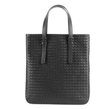 - Woven Leather Slim Tote
