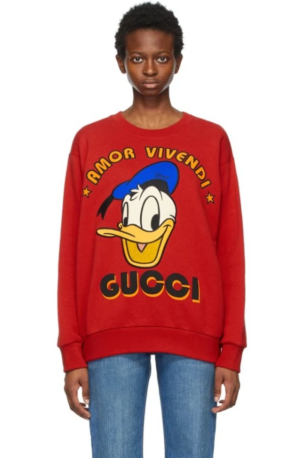 Red Disney Edition 'Amor' Donald Duck Sweatshirt