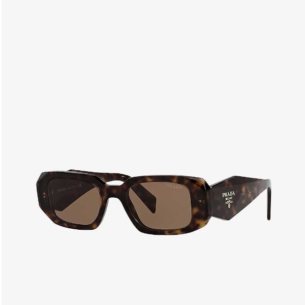 PR 17WS rectangular-frame tortoiseshell sunglasses