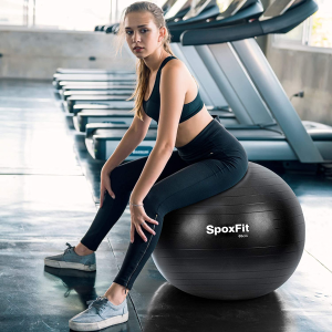 SpoxFit Exercise Ball Chair with Resistance Bands, Perfect for Office, Yoga, Balance, Fitness, Super Strong Holds 660lbs