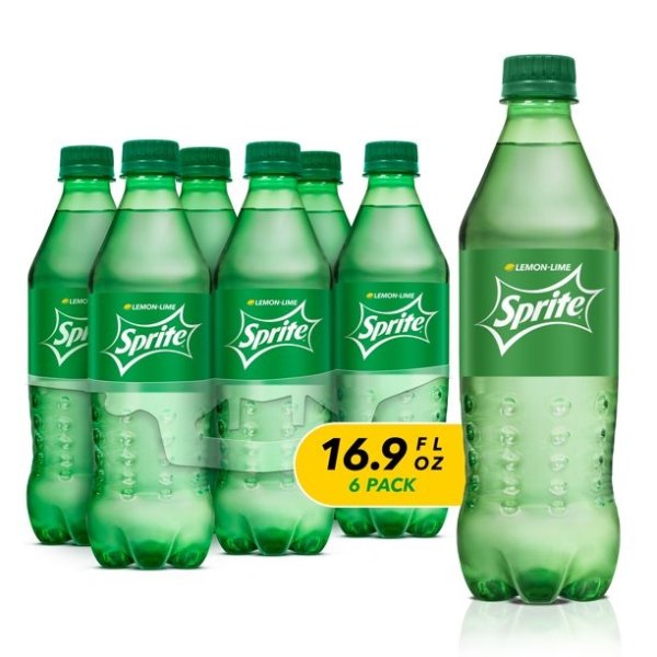 Lemon Lime Soda Soft Drinks, 16.9 fl oz, 6 Pack