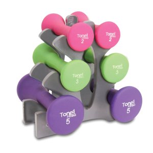 Tone Fitness 20-Pound Hourglass Shaped Dumbbell Set