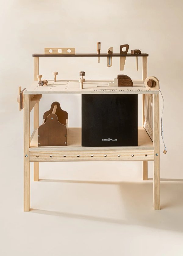 Wooden Tool Bench for Kids & Toddlers