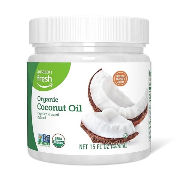Amazon Brand -Organic Refined Coconut Oil, 15 Fl Oz