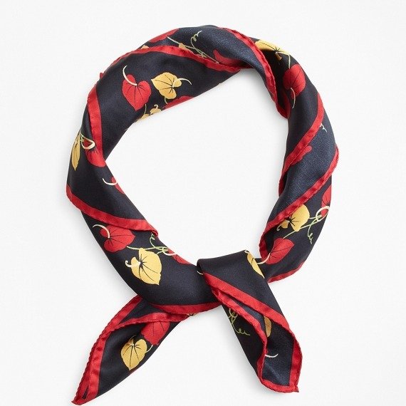 Tropical-Print Silk Square Scarf - Brooks Brothers