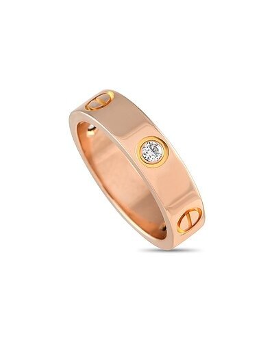 18K Rose Gold Diamond LOVE Ring (Authentic Pre-Owned) / Gilt