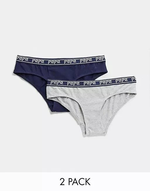 Tracy 2-pack briefs in gray and navy