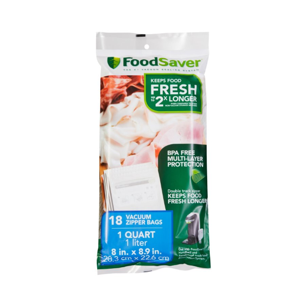 FoodSaver® Vacuum Zipper Quart Bags, 18 Count | Foodsaver