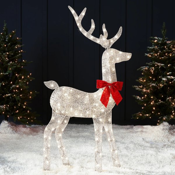 Lighted 2D Christmas Buck Outdoor Decor w/ 105 LED Lights - 5ft