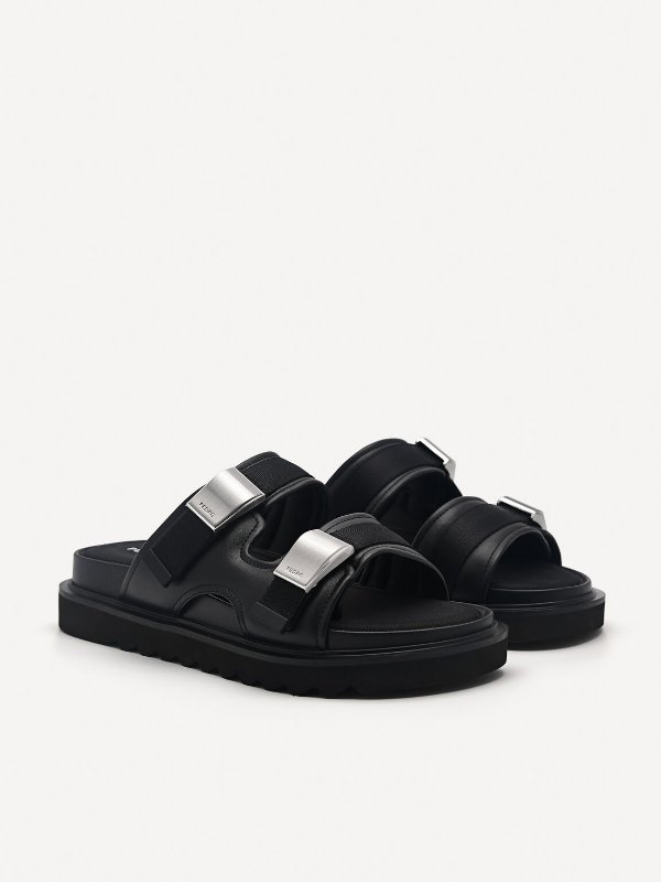Petra Double Strap Sandals - Black