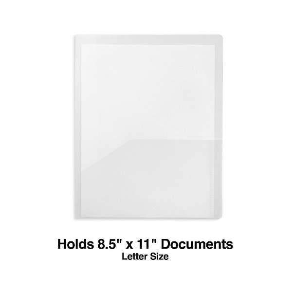 Poly 2-Pocket Folder, Clear (26382)