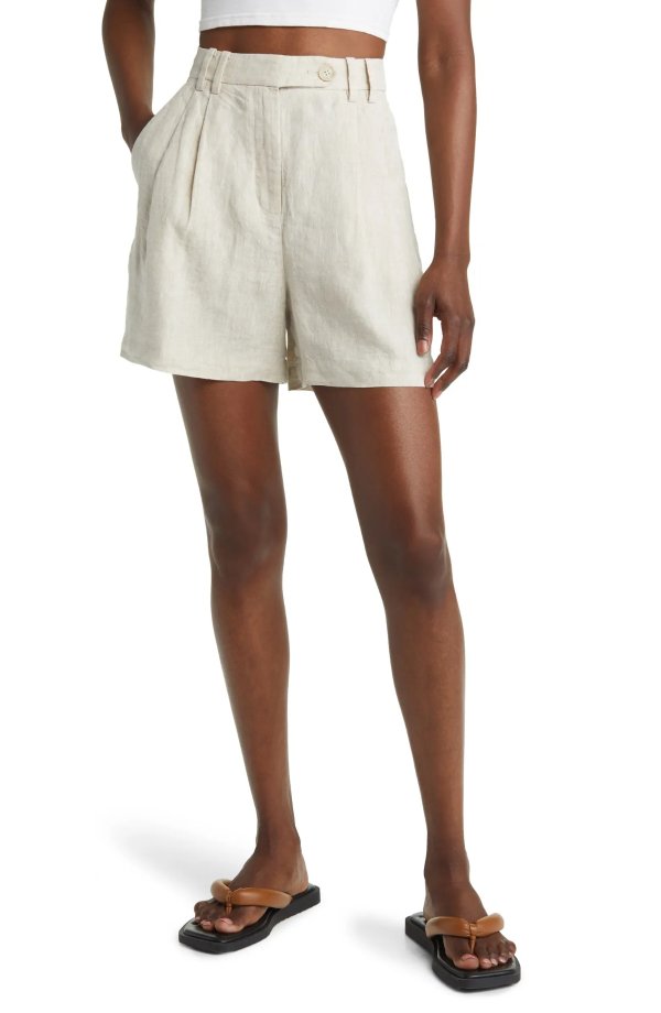 Releaxed Fit Linen Shorts