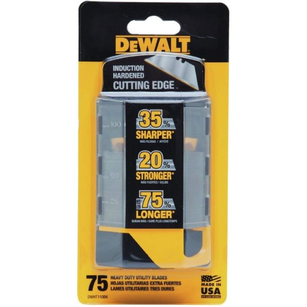 DEWALT Utility Blades, Heavy Duty, 75-Pack