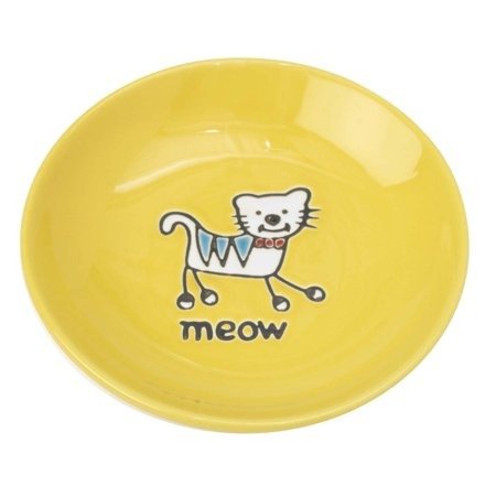 Silly Kitty Saucer, 5"x1", Yellow, 2.5oz