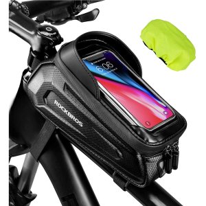 ROCKBROS Bike Phone Bag Bike Pouch Bicycle Front Frame Bag Waterproof Top Tube Handlebar Bag Bike Phone Mount Bag EVA Cycling Storage Bag for iPhone 11 XS Max XR 8 7 Plus Accessories Below 6.8”