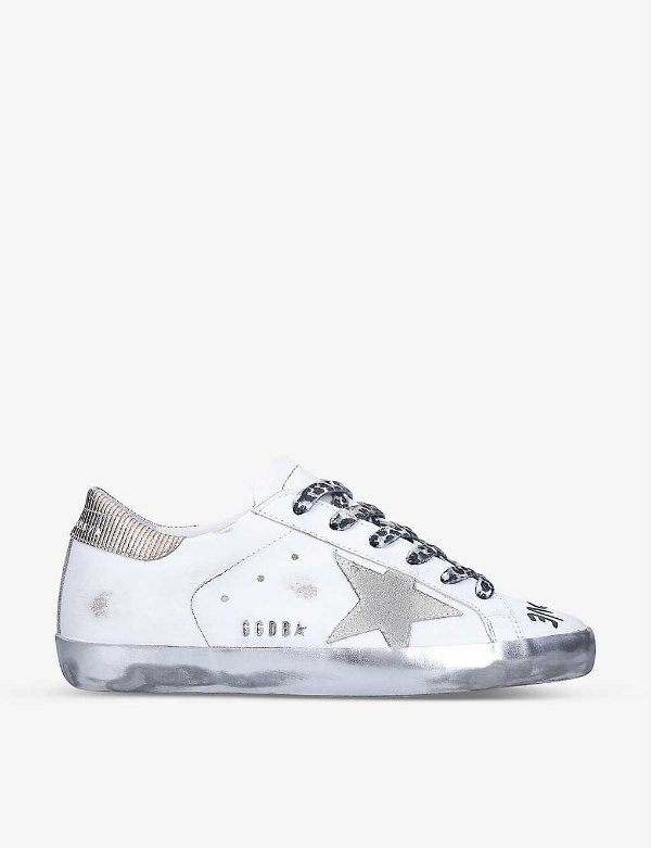 Women's Superstar 10943 metallic-trimmed leather low-top trainers