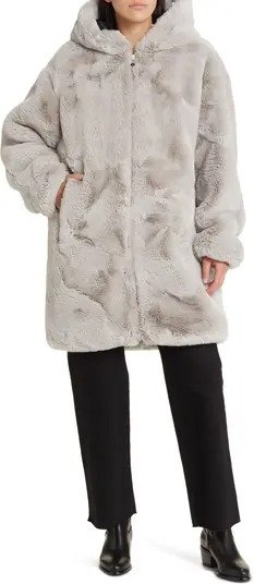 State Bunny Faux Fur Hooded Coat