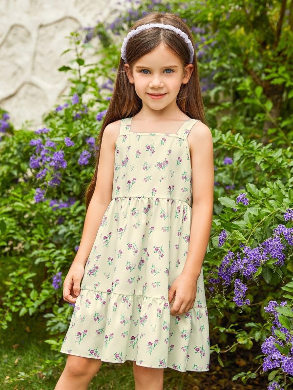 Toddler Girls 1pc Ditsy Floral Ruffle Hem Cami Dress