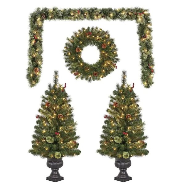 3.5-ft Pre-lit Slim Artificial Christmas Tree with 70 Constant White Clear Incandescent Lights Lowes.com
