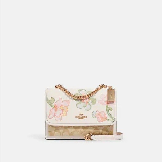 Klare Crossbody In Signature Canvas With Floral Embroidery