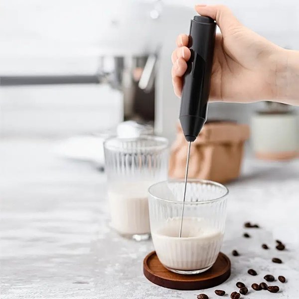 Electric Milk Frother Handheld, Battery Operated Whisk Beater Foam Maker For Coffee, Cappuccino, Latte, Frappe, Matcha, Hot Chocolate, Mini Drink Mixer (black) | Quick & Secure Online Checkout | Temu