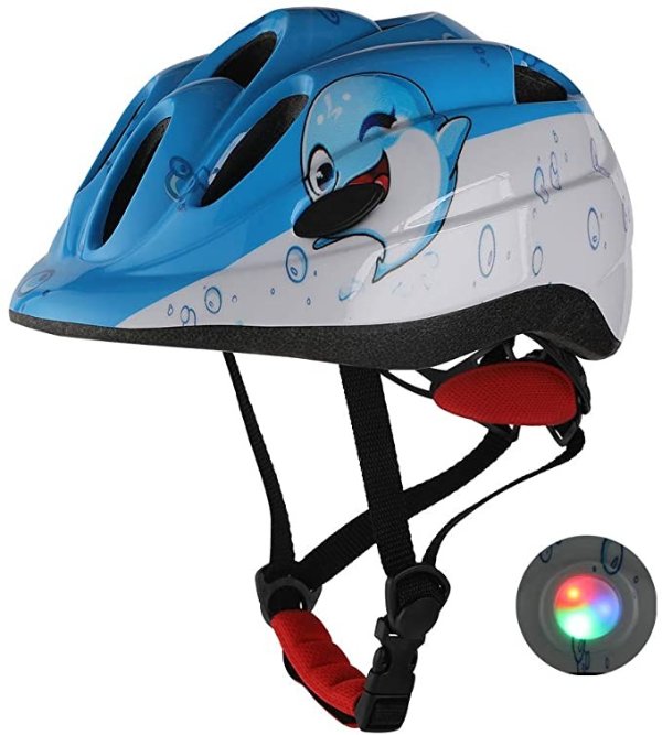 Kids Bike Helmets,CPSC Certified,Adjustable Multi-Sport Safety Helmet with LED Light for Cycling Skate Scooter Roller