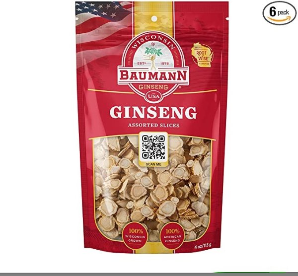 American Ginseng Assorted Slices - 100% Wisconsin Grown Ginseng Premium Hand-Selected Ginseng Extract Natural Herbal Dietary Supplements – 4oz